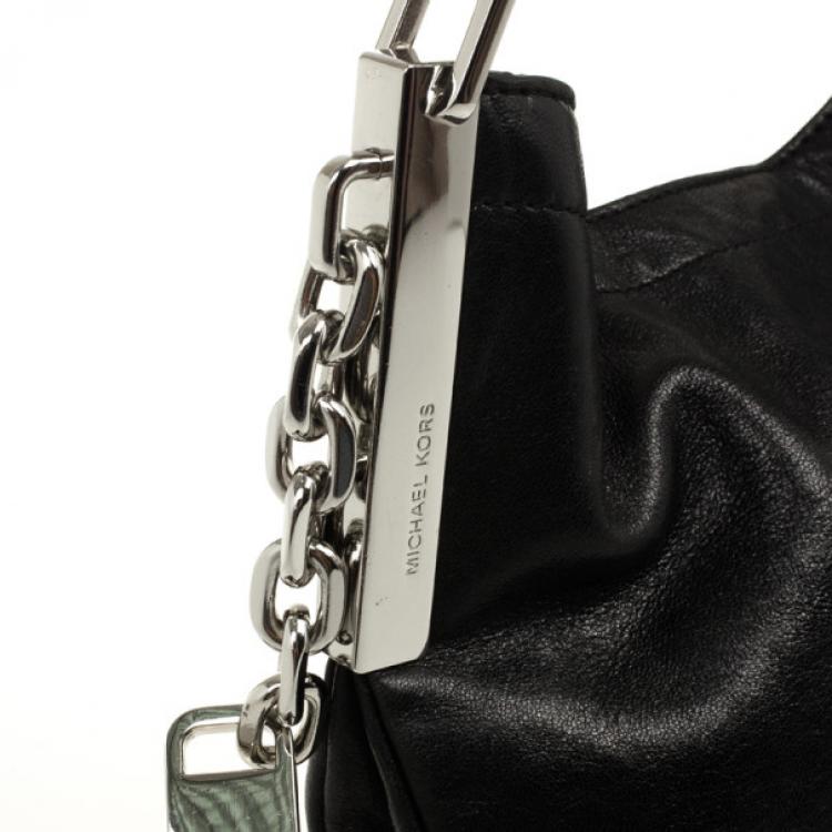 Pre Owned MICHAEL Michael Kors Black Bennet Large Leather Shoulder Bag