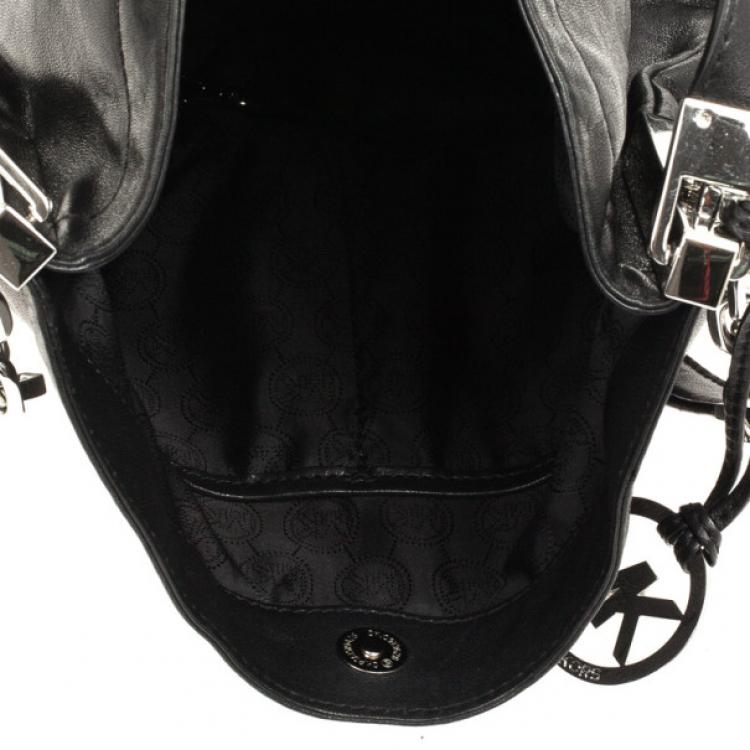 Pre Owned MICHAEL Michael Kors Black Bennet Large Leather Shoulder Bag