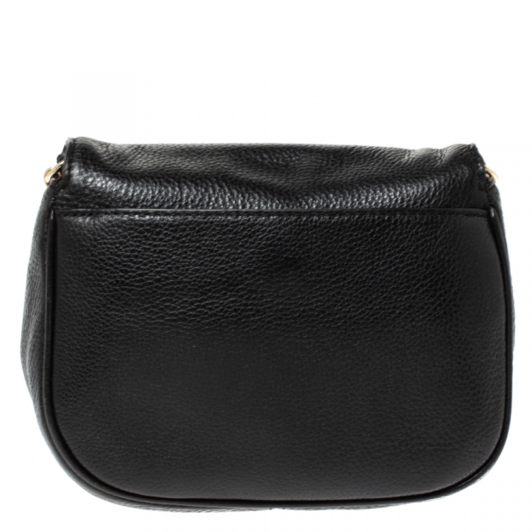 Pre Owned MICHAEL Michael Kors Black Leather Bedford Crossbody Bag