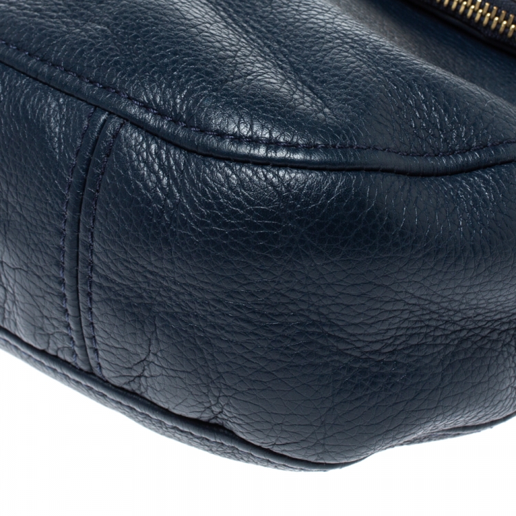 Pre Owned MICHAEL Michael Kors Blue Leather Bedford Tassel Shoulder Bag