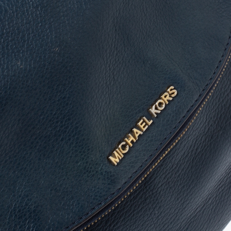 Pre Owned MICHAEL Michael Kors Blue Leather Bedford Tassel Shoulder Bag