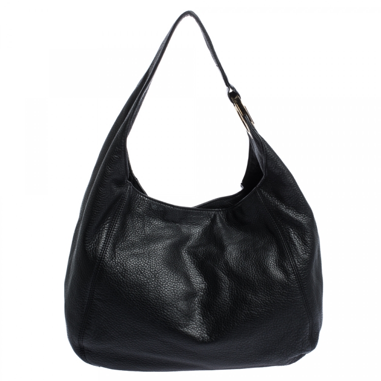 Pre Owned Michael Michael Kors Black Leather Hobo