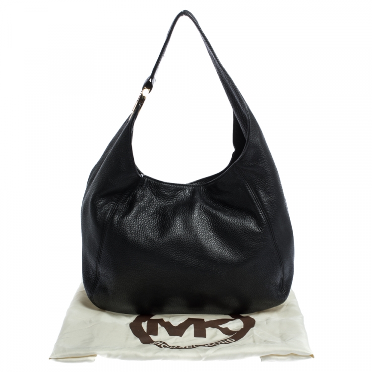 Pre Owned Michael Michael Kors Black Leather Hobo