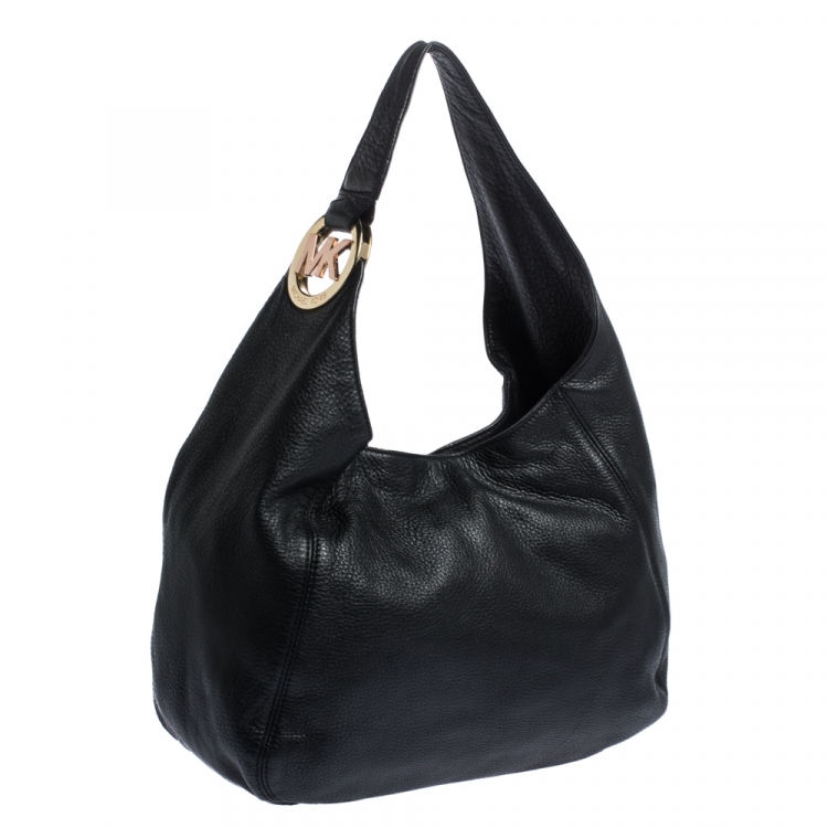 Pre Owned Michael Michael Kors Black Leather Hobo