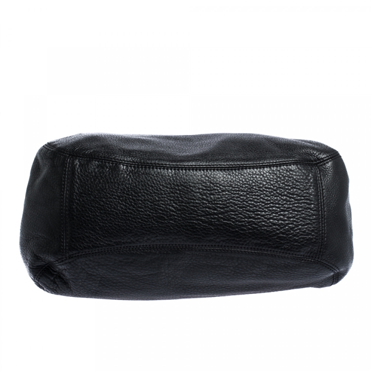 Pre Owned Michael Michael Kors Black Leather Hobo