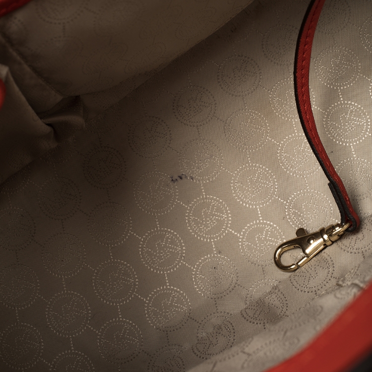مملوكة مسبقًا MICHAEL Michael Kors Fire Orange Leather Large Selma Satchel