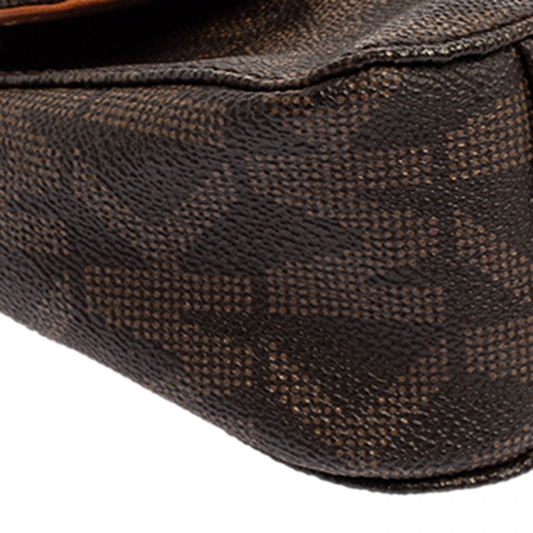 Pre Owned MICHAEL Michael Kors Brown Signature Coated Canvas and Leather Fulton Crossbody Bag