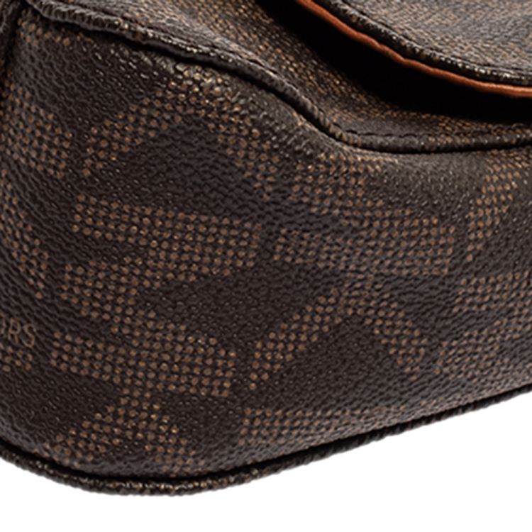 Pre Owned MICHAEL Michael Kors Brown Signature Coated Canvas and Leather Fulton Crossbody Bag