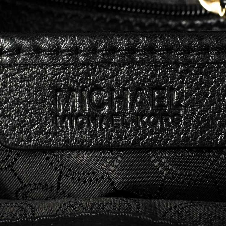 Pre Owned MICHAEL Michael Kors Black Leather Large Jet Set Chain Tote