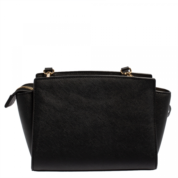 مملوكة مسبقًا MICHAEL Micheal Kors Black Leather Small Selma Crossbody Bag