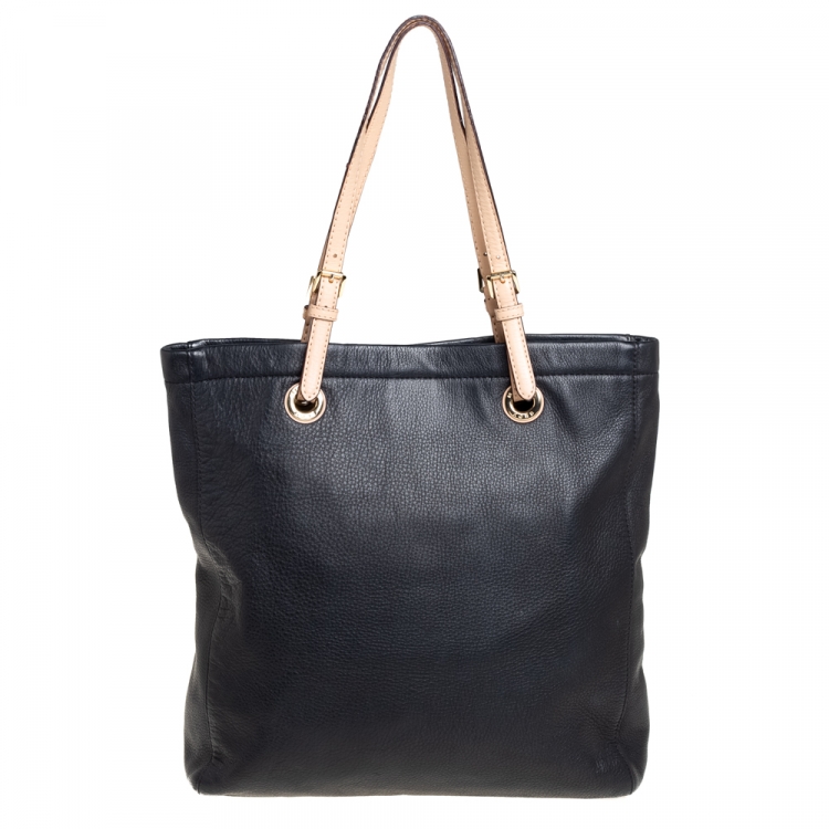 Pre Owned MICHAEL Michael Kors Black Leather Jet Set Tote