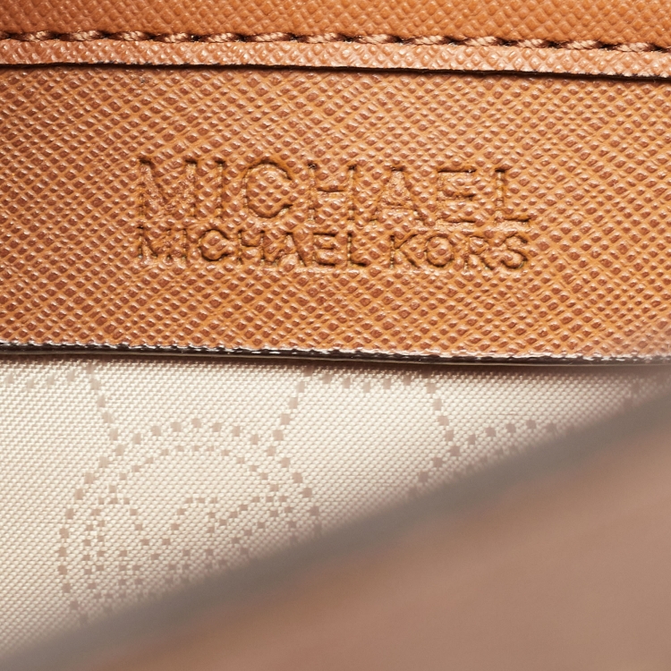 Pre Owned MICHAEL Michael Kors Brown Saffiano Leather Large Selma Tote