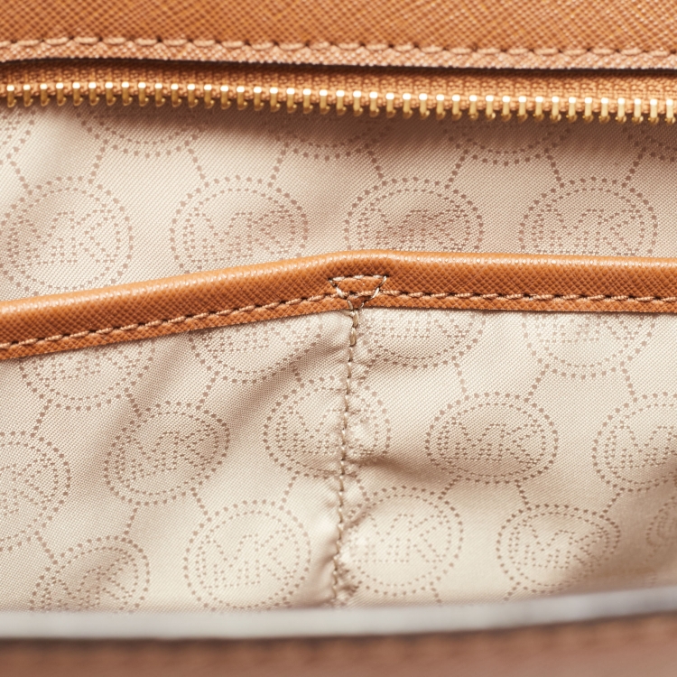 Pre Owned MICHAEL Michael Kors Brown Saffiano Leather Large Selma Tote