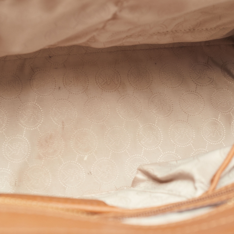 Pre Owned MICHAEL Michael Kors Brown Saffiano Leather Large Selma Tote