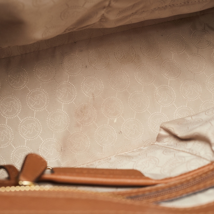 Pre Owned MICHAEL Michael Kors Brown Saffiano Leather Large Selma Tote