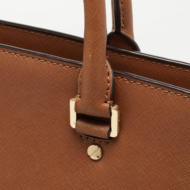 Pre Owned MICHAEL Michael Kors Brown Saffiano Leather Large Selma Tote