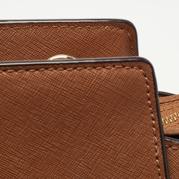 Pre Owned MICHAEL Michael Kors Brown Saffiano Leather Large Selma Tote