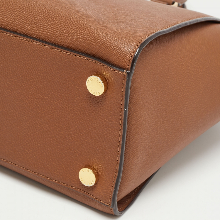 Pre Owned MICHAEL Michael Kors Brown Saffiano Leather Large Selma Tote