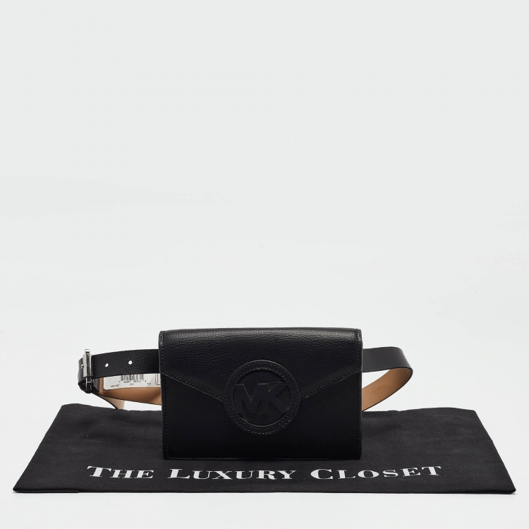 Pre Owned MICHAEL Michael Kors Black Leather Waist Belt Bag
