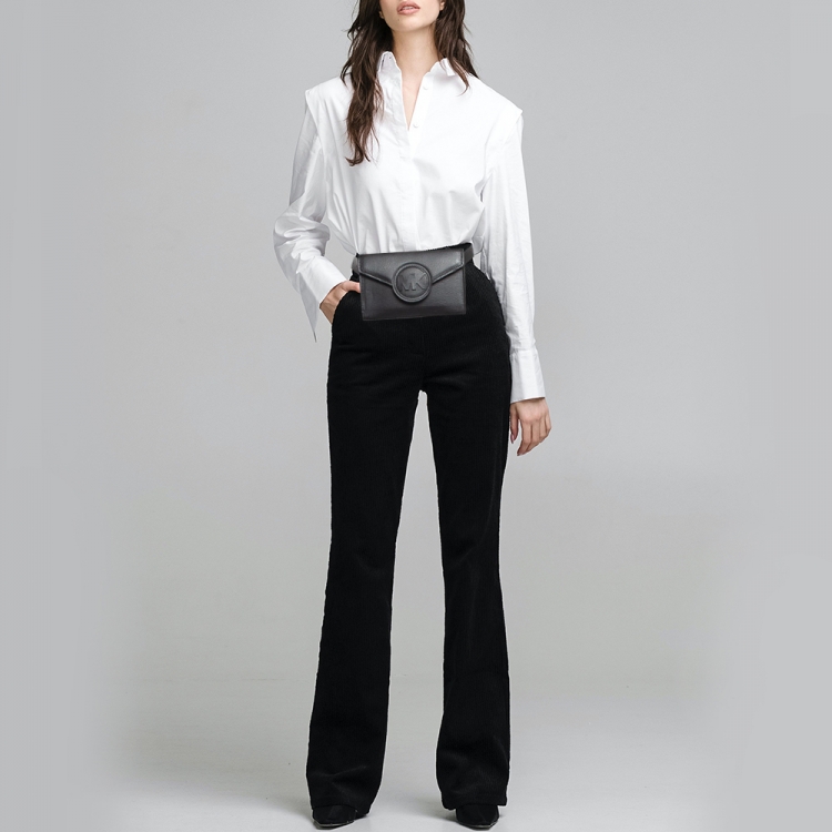 Pre Owned MICHAEL Michael Kors Black Leather Waist Belt Bag
