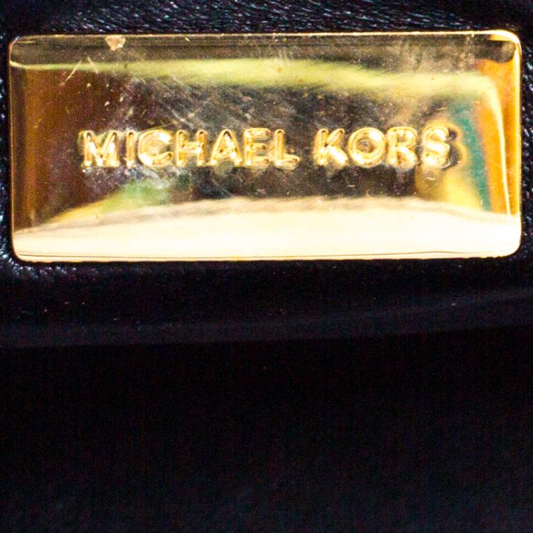 Pre Owned Michael Michael Kors Green Ostrich Embossed Leather Gia Satchel