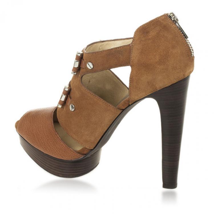 Pre Owned MICHAEL Michael Kors Beige Gibson Platform Sandals Size 40