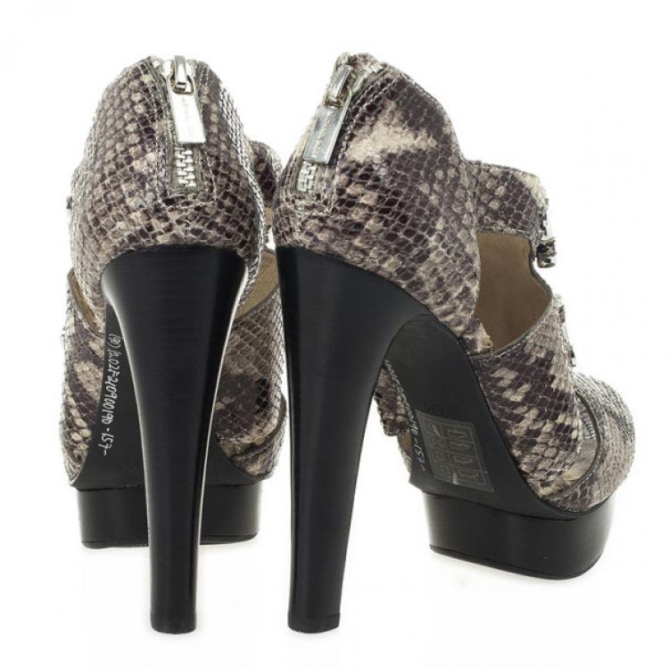 Pre Owned MICHAEL Michael Kors Snakeskin Gibson Platform Sandals Size 36.5