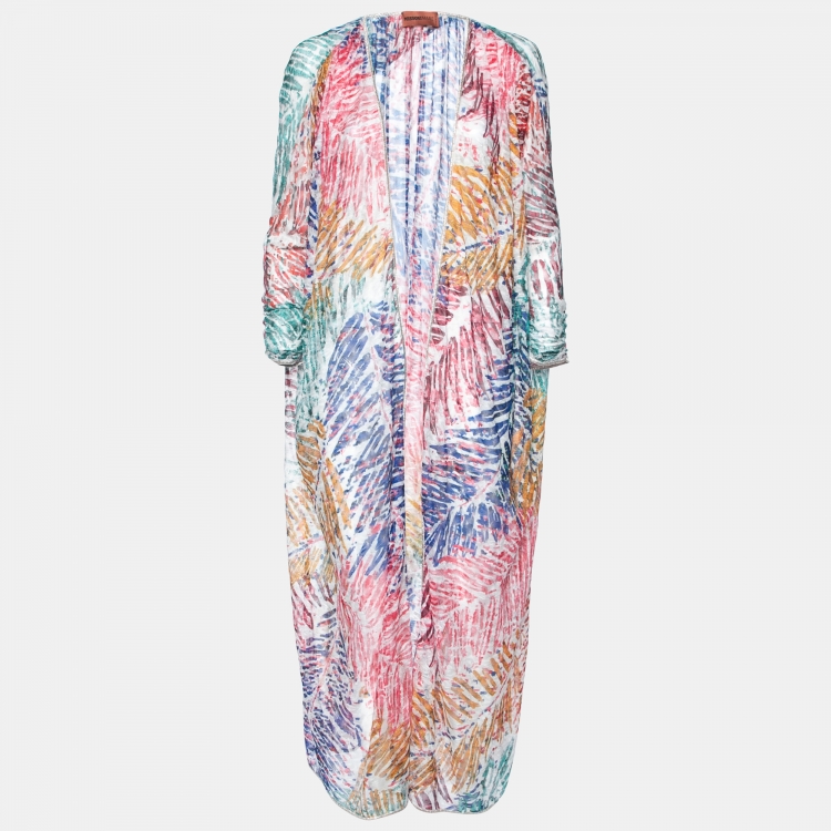 Pre Owned Missoni Mare Multicolor Patterned Knit Long Beach Cover-Up S