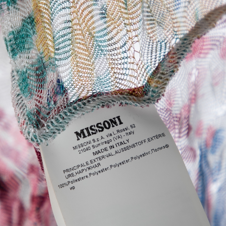 Pre Owned Missoni Mare Multicolor Patterned Knit Long Beach Cover-Up S