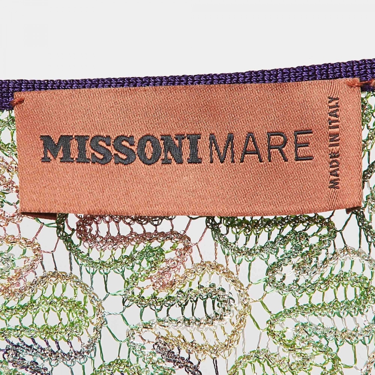Pre Owned Missoni Mare Multicolor Patterned Lurex Knit Kaftan Mini Dress M