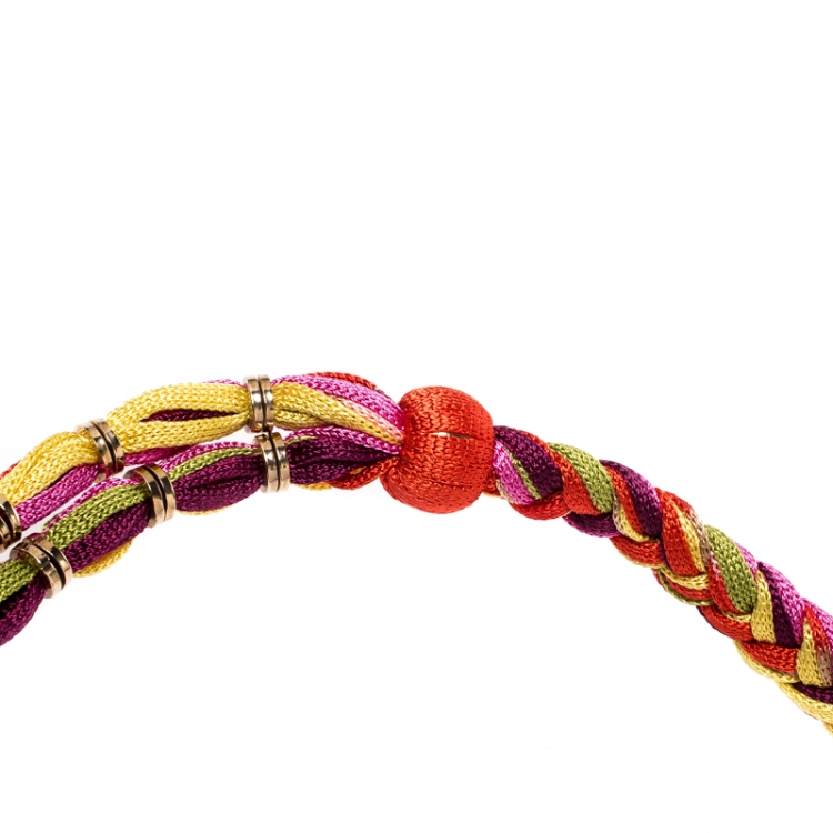 Pre Owned Missoni Multicolor Double Rope Braided Necklace