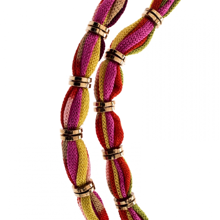Pre Owned Missoni Multicolor Double Rope Braided Necklace