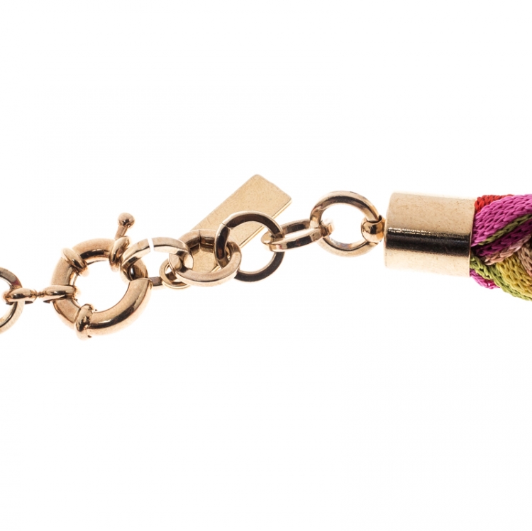 Pre Owned Missoni Multicolor Double Rope Braided Necklace