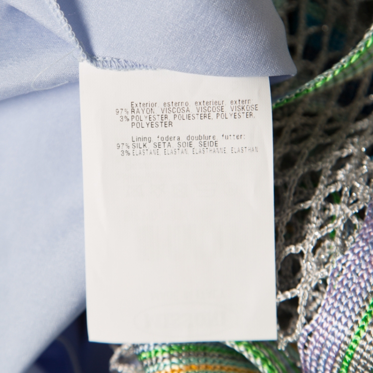 مملوكة مسبقًا Missoni Multicolor Lurex Knit Perforated Silk Lined Sleeveless Dress L