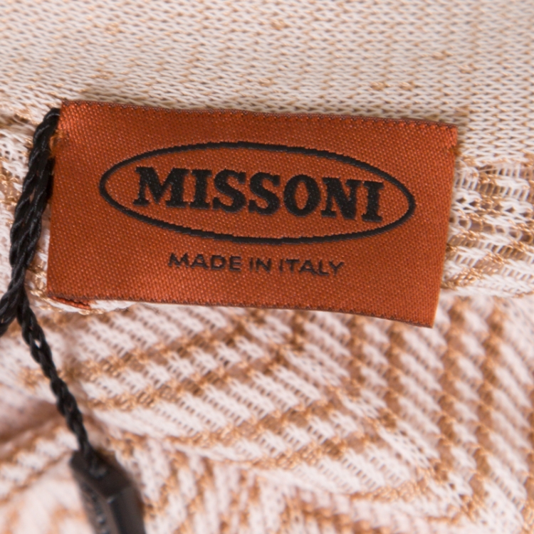 Pre Owned  Missoni Multicolor Chevron Knit Raglan Sleeve Button Front Cardigan L