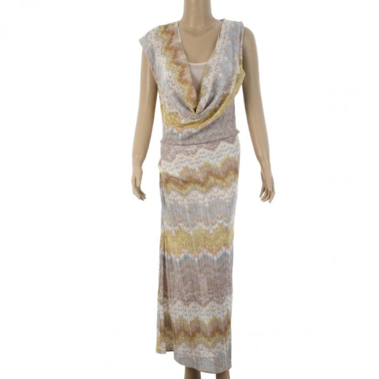 Pre Owned Missoni Multicolor Cowl Neck Dress S