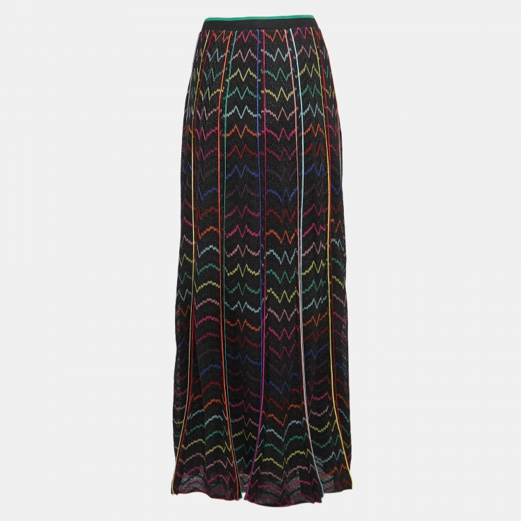 Missoni Multicolor Chevron Patterned Knit Maxi Skirt L Missoni | The ...