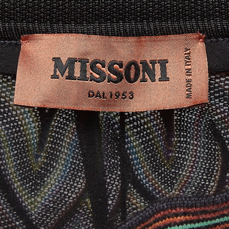 Pre Owned Missoni Multicolor Patterned Wool Knit Palazzo Pants M