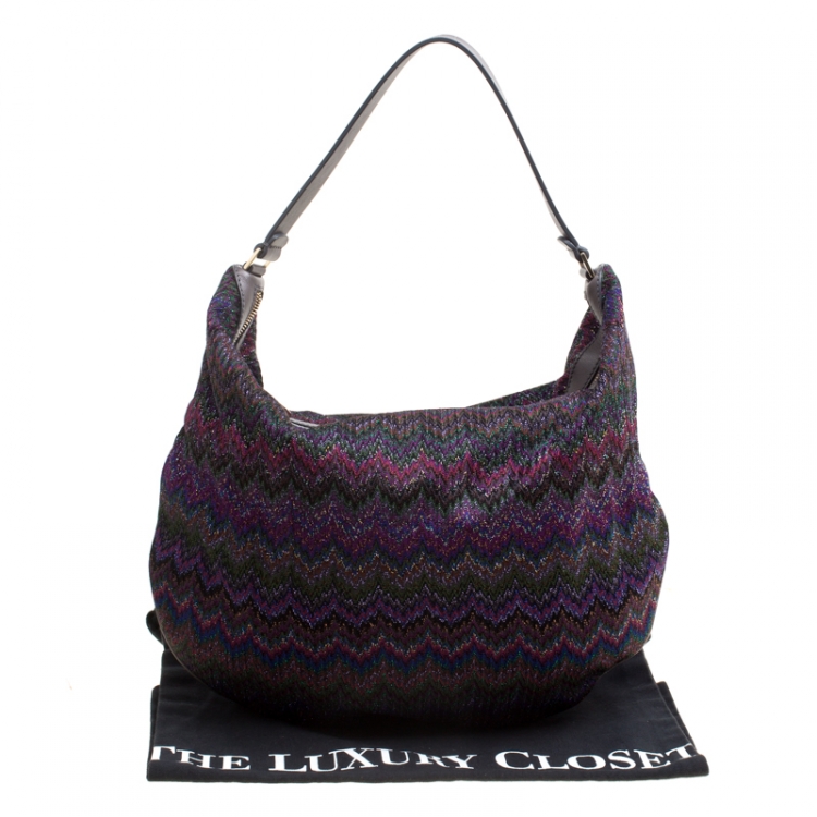 Pre Owned Missoni Multicolor Shimmering Weave Fabric Hobo