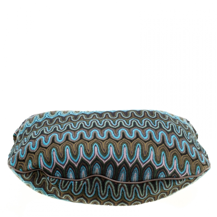 Pre Owned Missoni Green/Multicolor Fabric Weave Hobo