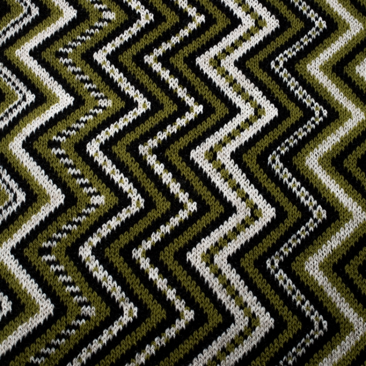 Pre Owned Missoni Multicolor Chevron Patterned Jacquard Knit Scarf