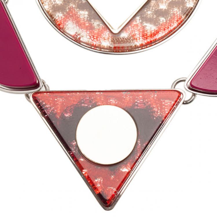 Pre Owned Missoni Geometric Acetate Bib Necklace