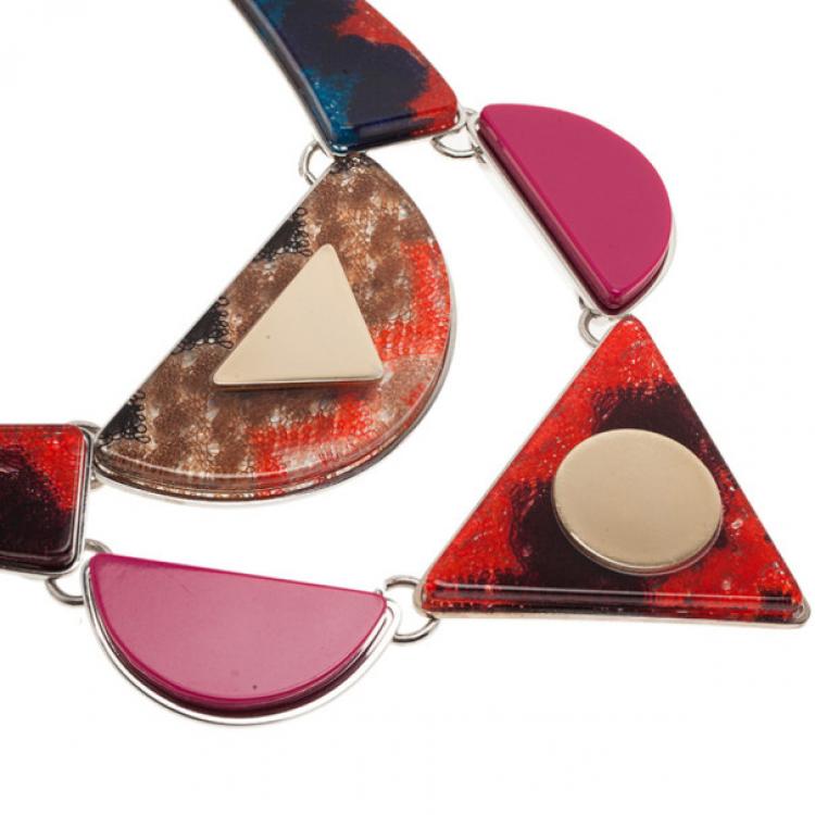 Pre Owned Missoni Geometric Acetate Bib Necklace