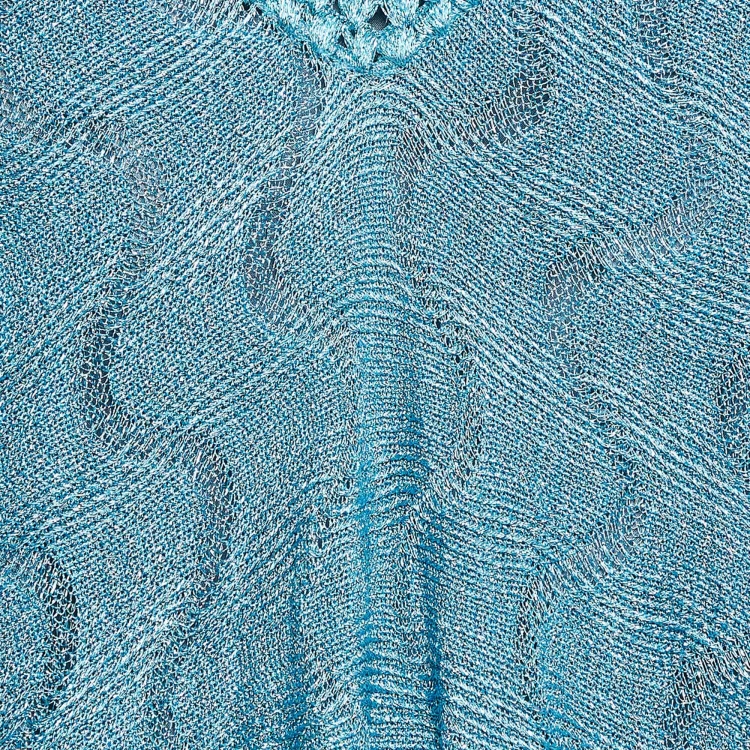 مملوكة مسبقًا Missoni Blue Lurex Knit Maxi Kaftan Dress M