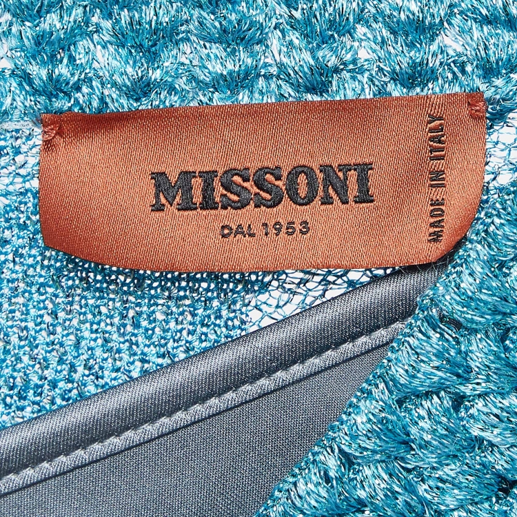 مملوكة مسبقًا Missoni Blue Lurex Knit Maxi Kaftan Dress M