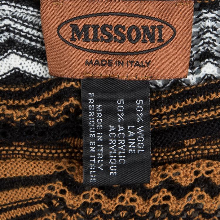 Pre Owned Missoni Multicolor Chevron Pattern Knit Poncho ( One Size )