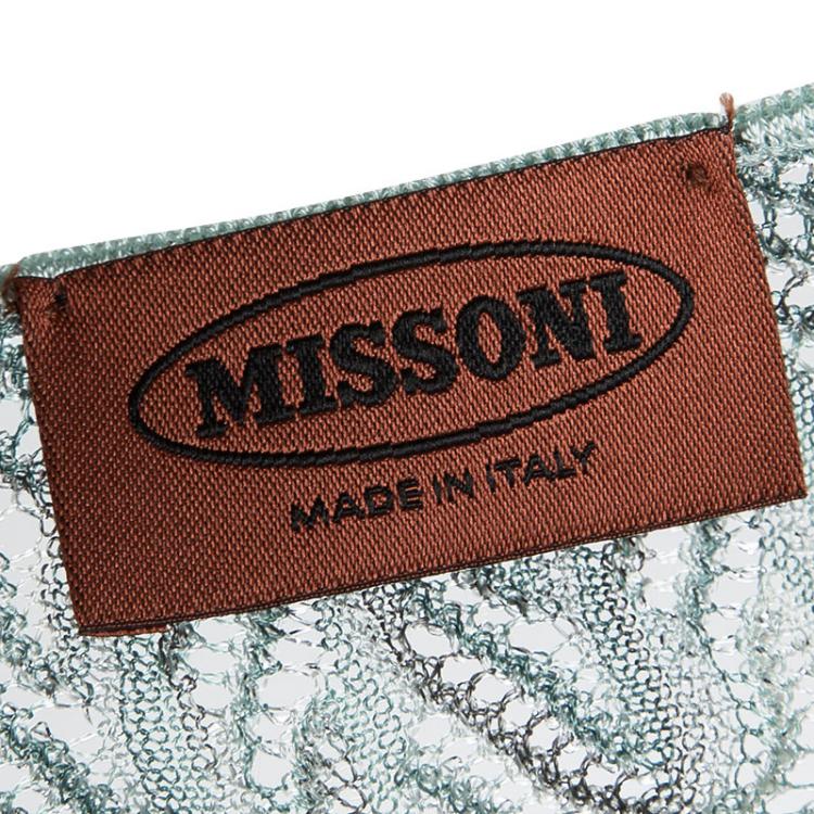 Pre Owned Missoni Multicolor Perforated Patterned Knit Short Sleeve Tunic S