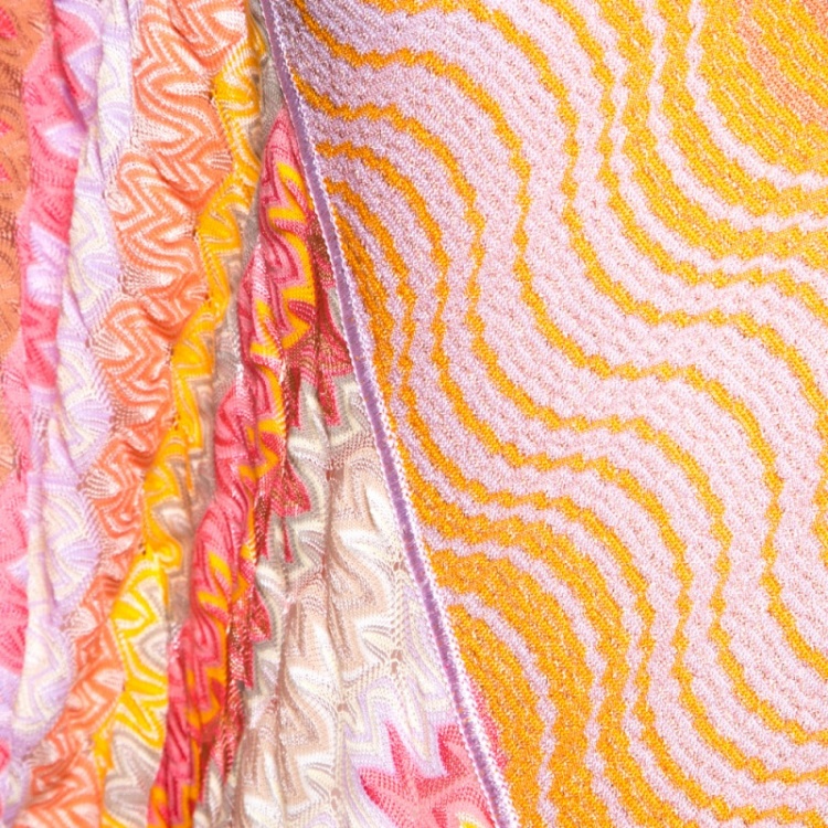 Pre Owned Missoni Mare Multicolor Patterned Knit Kaftan Tunic L