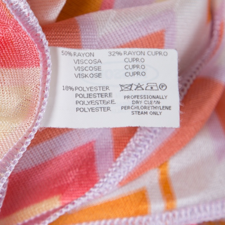 Pre Owned Missoni Mare Multicolor Patterned Knit Kaftan Tunic L