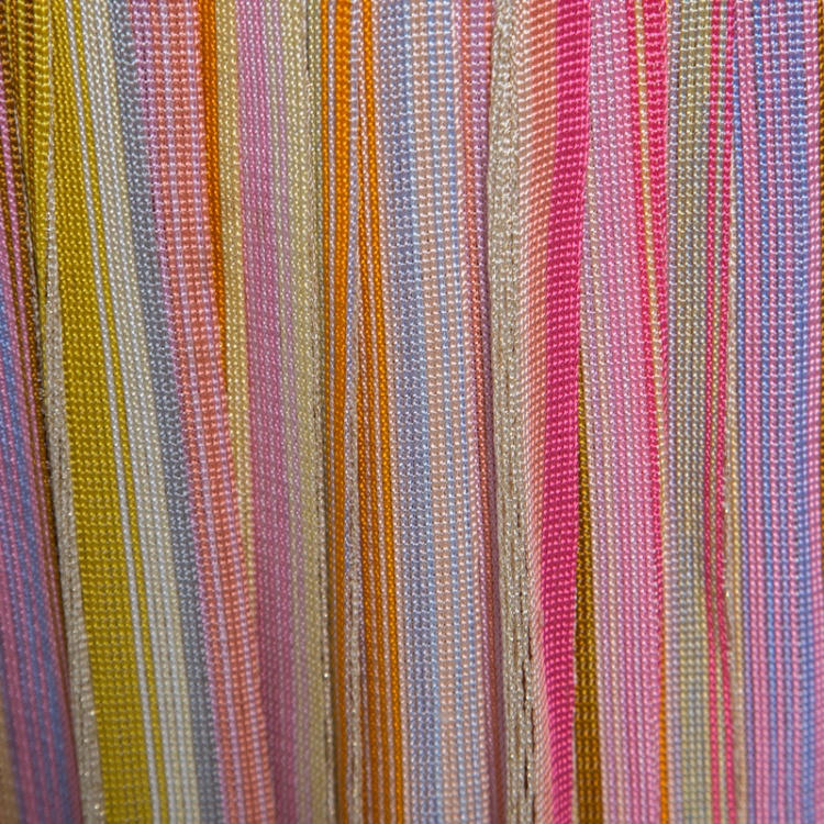 Pre Owned Missoni Multicolor Striped Perforated Lurex Knit Maxi Skirt L